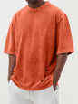 Mens Washed Cotton Pullover T-Shirt