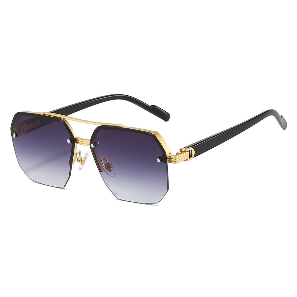 Half Frame Square Sunglasses for Men