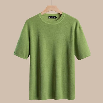 Short-sleeved knitted sweater