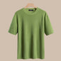 Short-sleeved knitted sweater