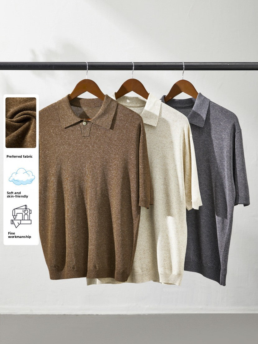 Mens Knitted Polo Shirt