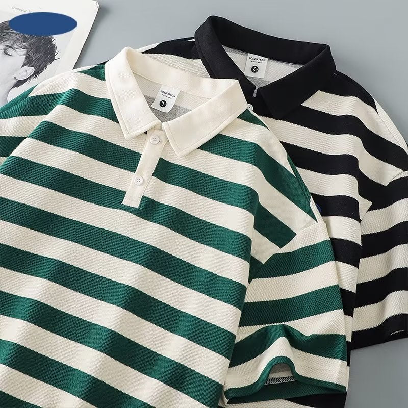 Striped Short Sleeve Polo Shirt