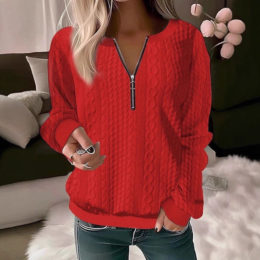 Womens Zipper Front Sweatshirt