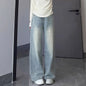 Womens High Waisted Wide Leg Denim Pants