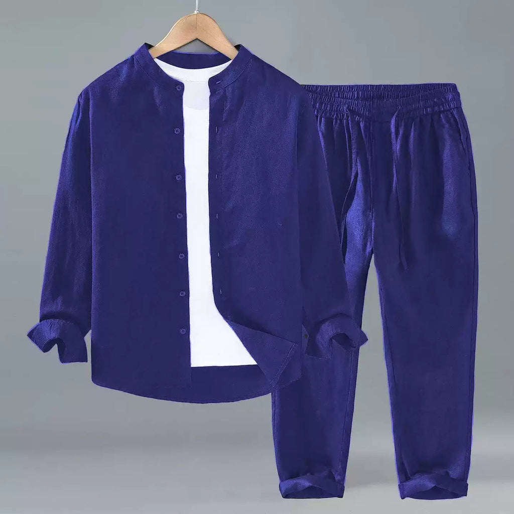 Mens Linen Shirt and Pants Set