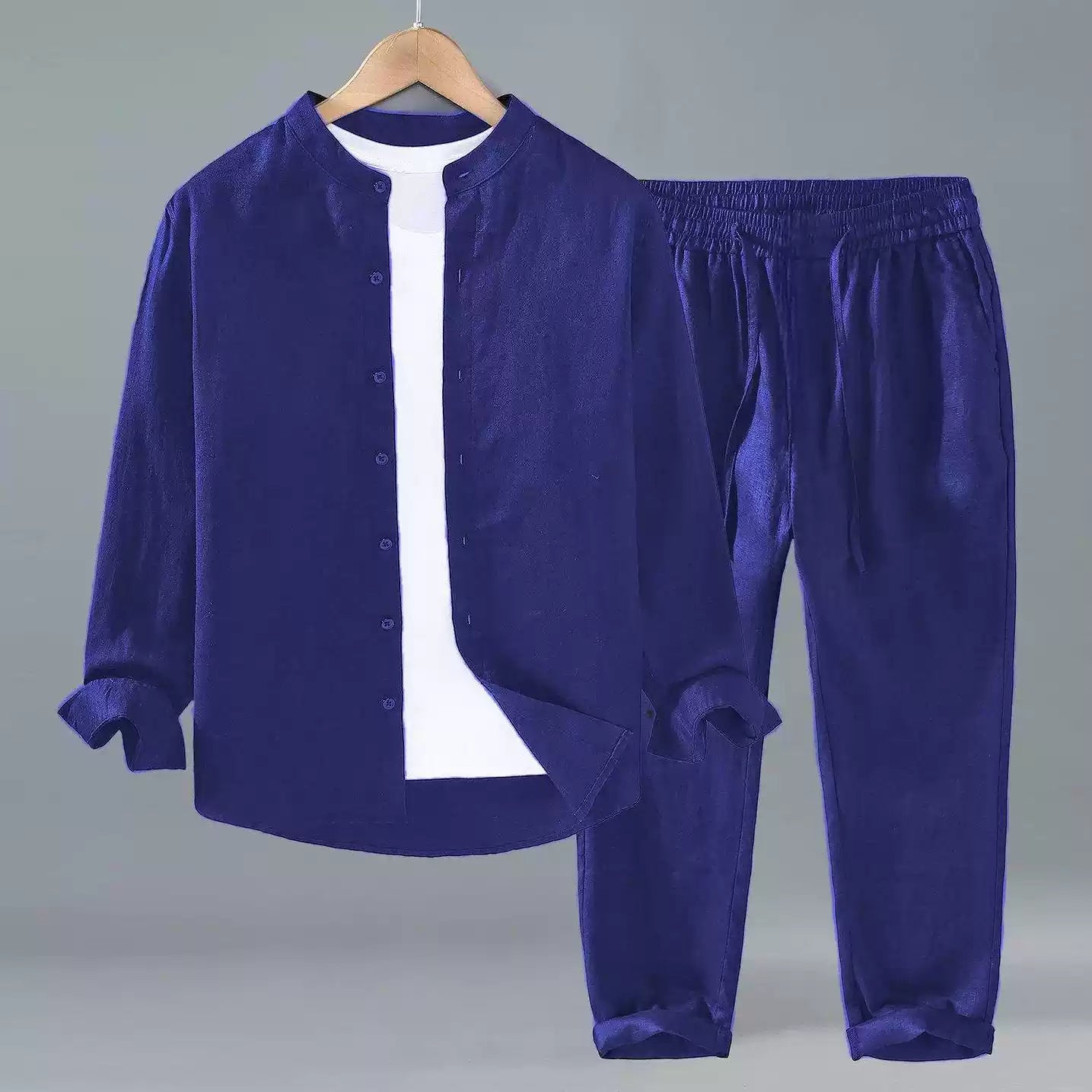 Mens Linen Shirt and Pants Set