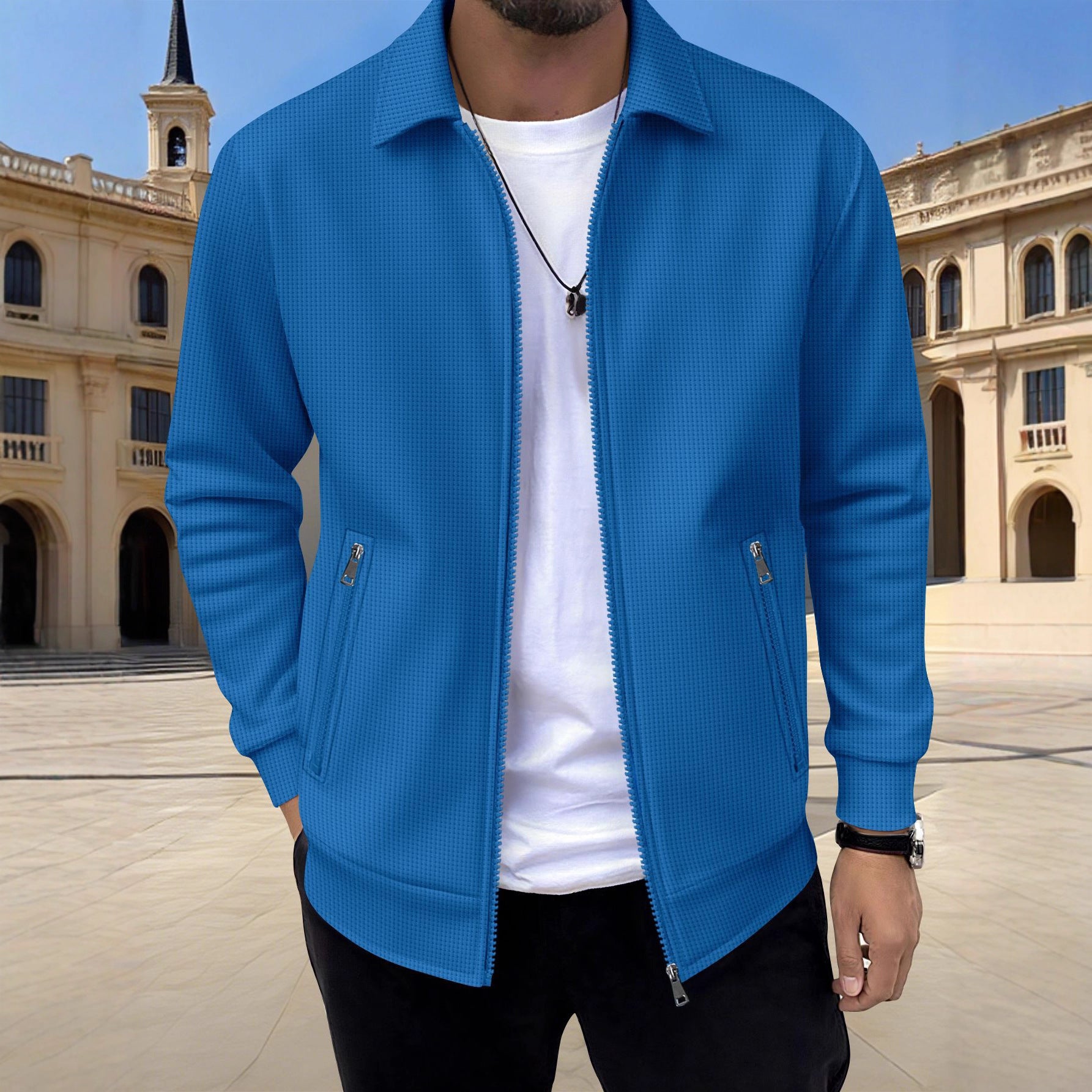 Mens Casual Zippered Jacket
