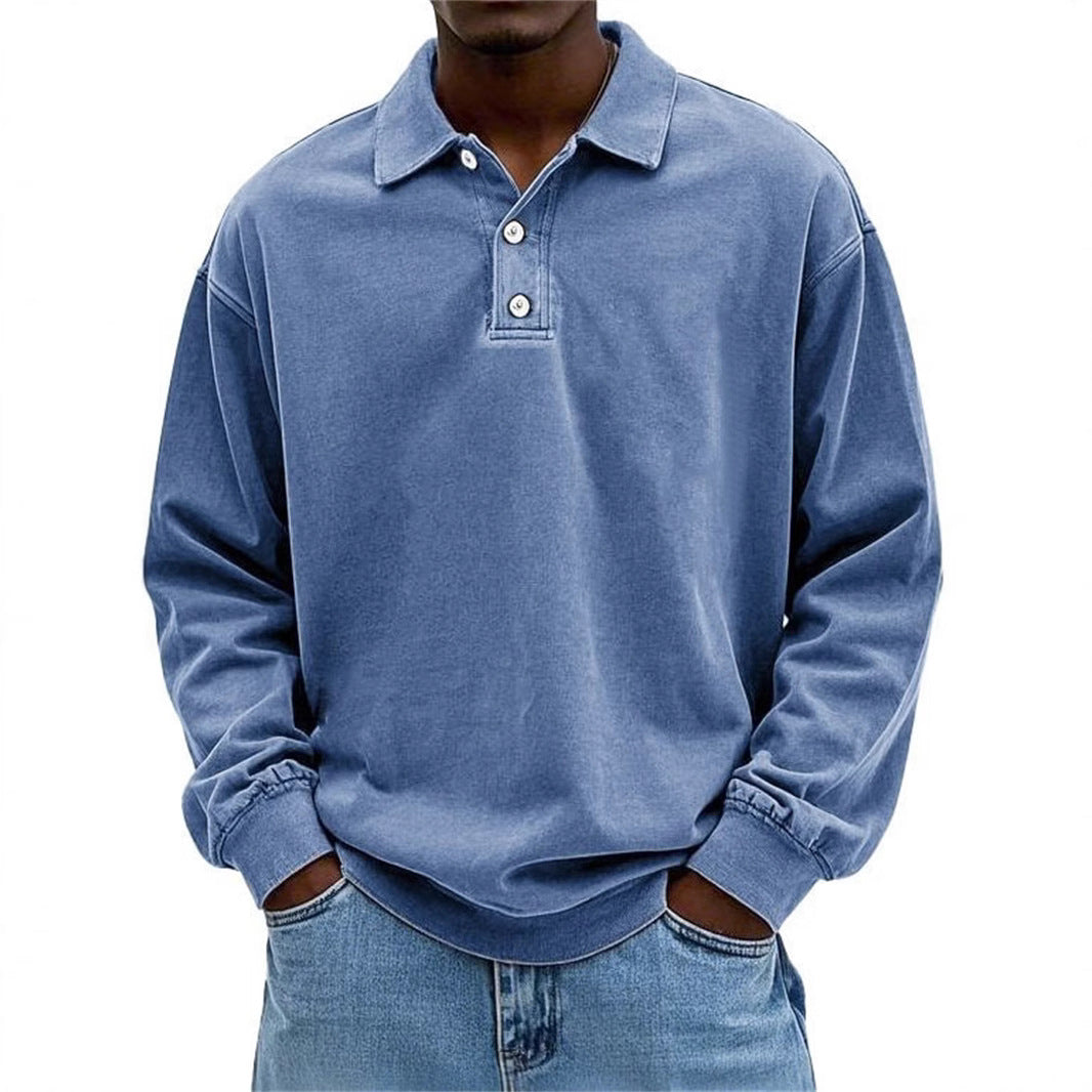 T-shirt with hood and distressed wash finish