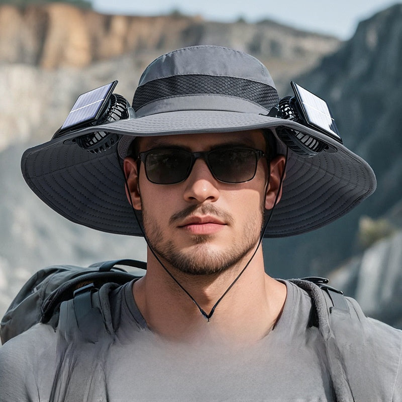 Solar Powered Cooling Hat with Dual Fans