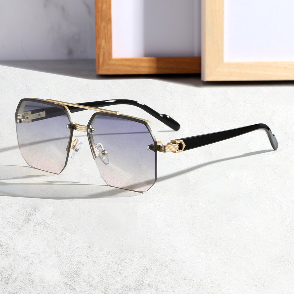 Half Frame Square Sunglasses for Men