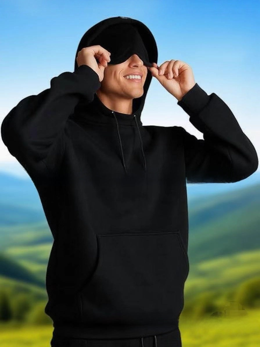 Hooded Sweatshirt with Built-in Eye Mask