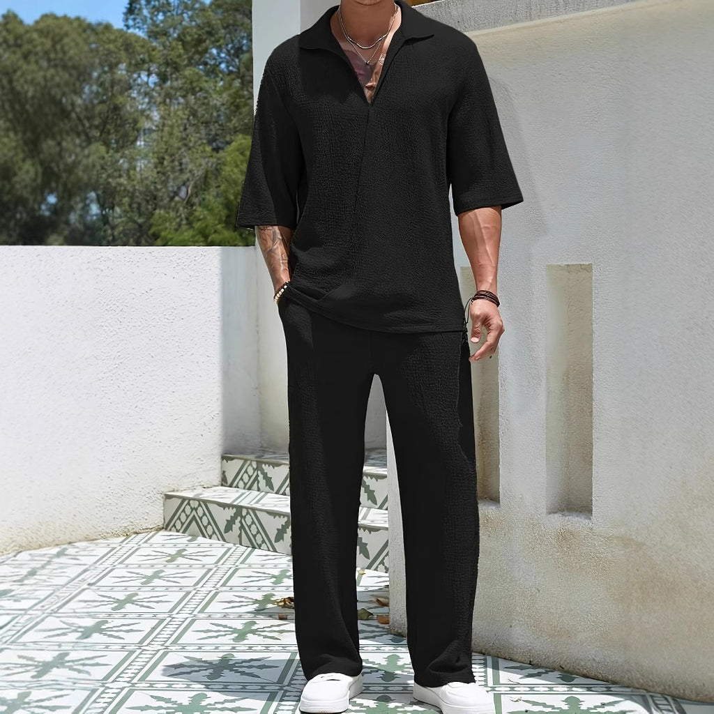 Men's Casual Shirt and Pants Set