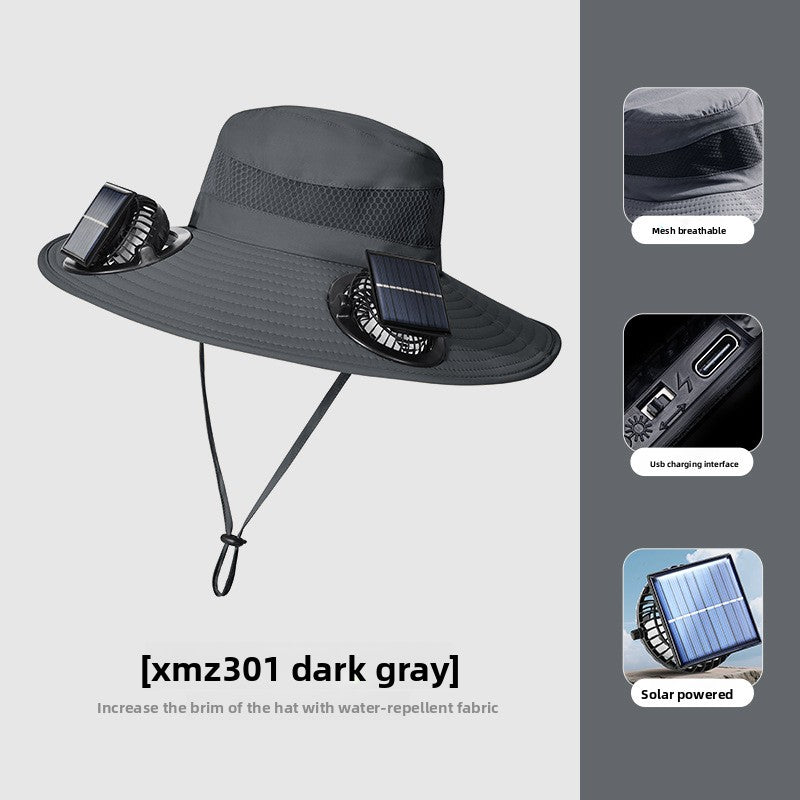 Solar Powered Cooling Hat with Dual Fans