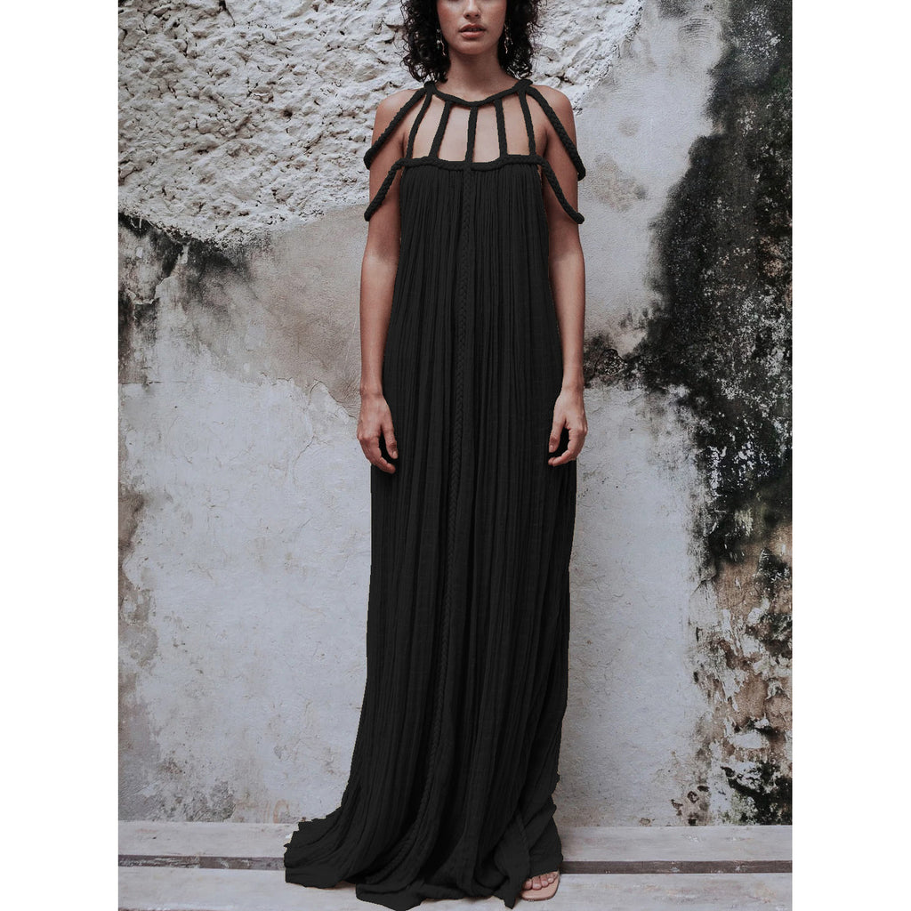 Casual Drawstring A-Line Dress