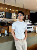 Classic Round Neck Knitted T-Shirt for Men