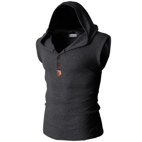 Mens Stretch Hooded Sweat Vest