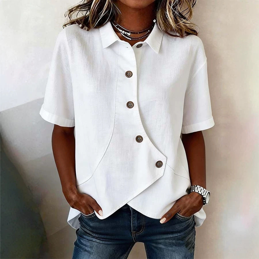 Women's Casual Solid Color Lapel Shirt