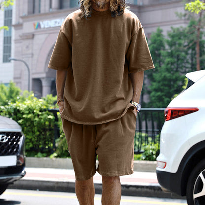 Men's Casual Short Sleeve T-Shirt and Shorts Set