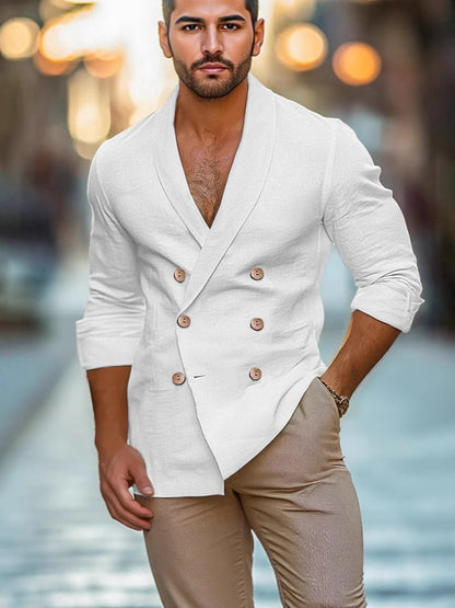 Men's Linen Blend Dress Shirt