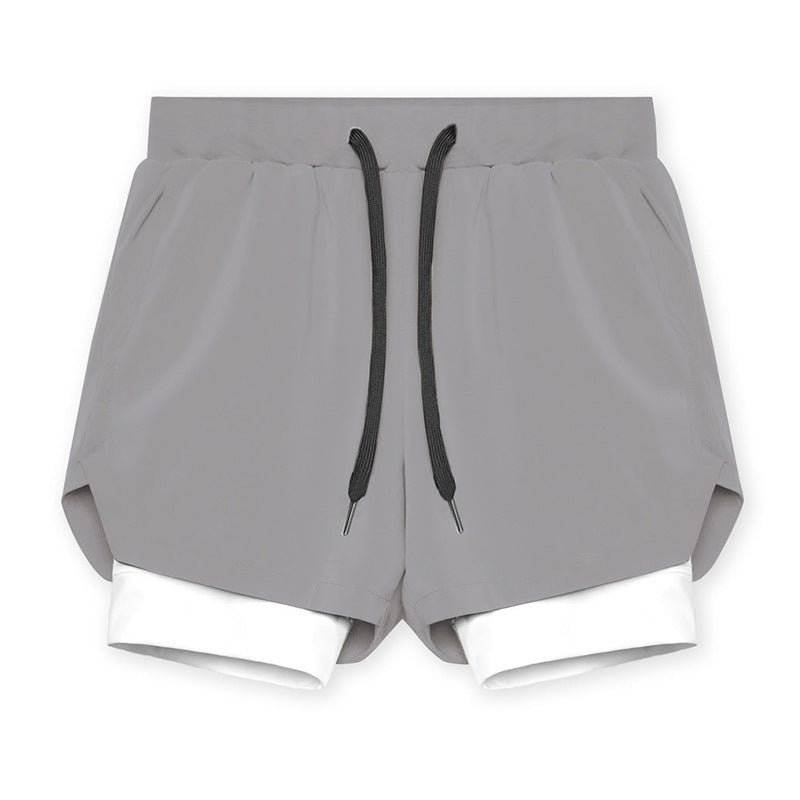 Men's Quick-Dry Fitness Shorts Double-Layer Athletic Design