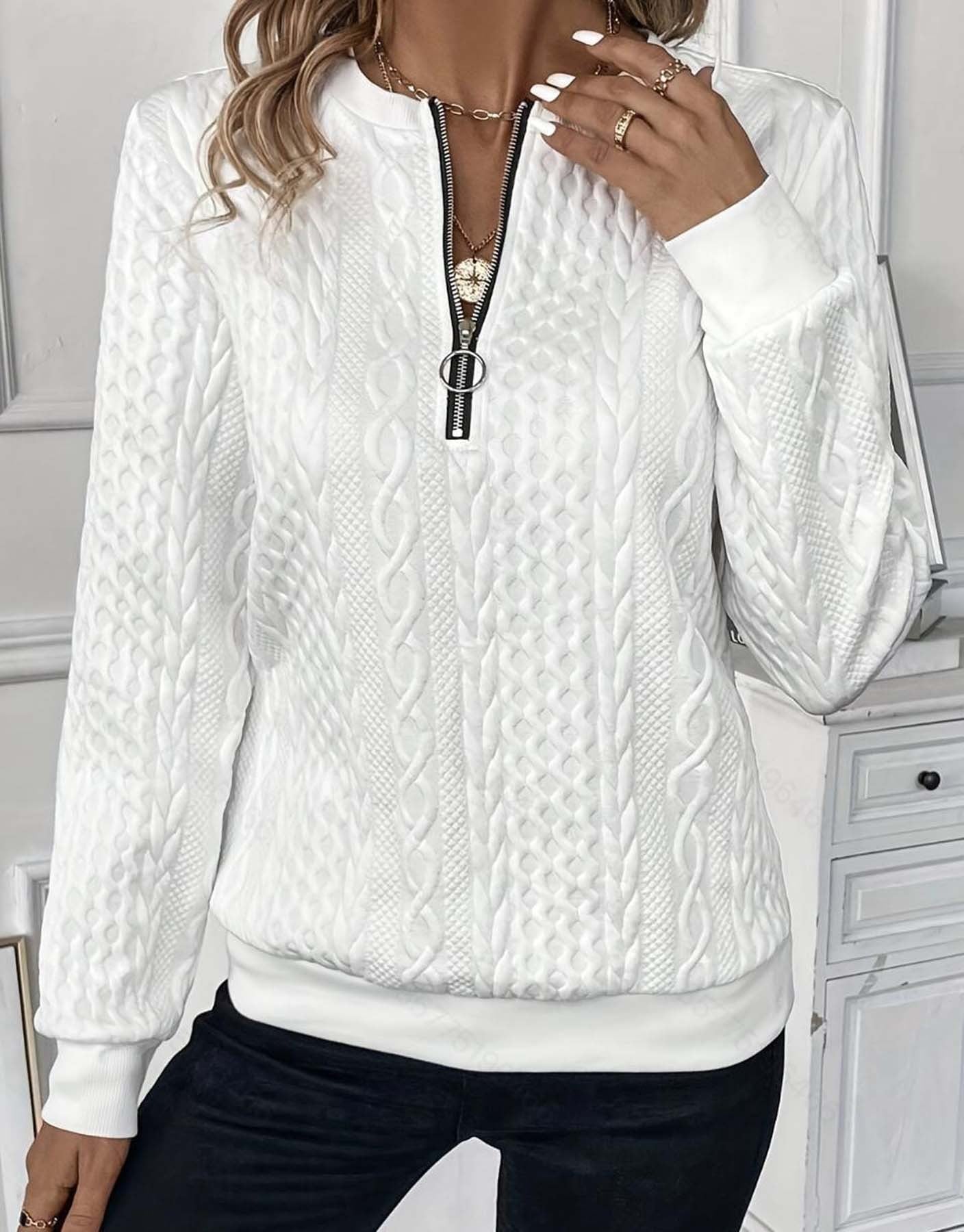 Womens Zipper Front Sweatshirt