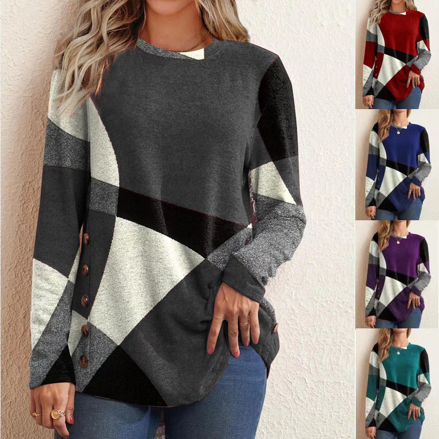 Women's Geometric Print Cotton T-Shirt