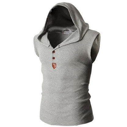 Mens Stretch Hooded Sweat Vest