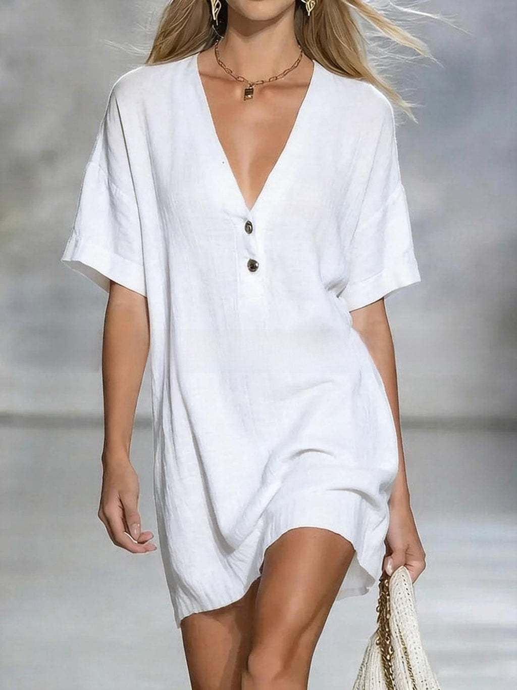 V-Neck Loose Summer Dress