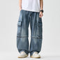 Men Multi Pocket Spliced Denim Pants