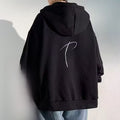 Hooded sweatshirt cardigan