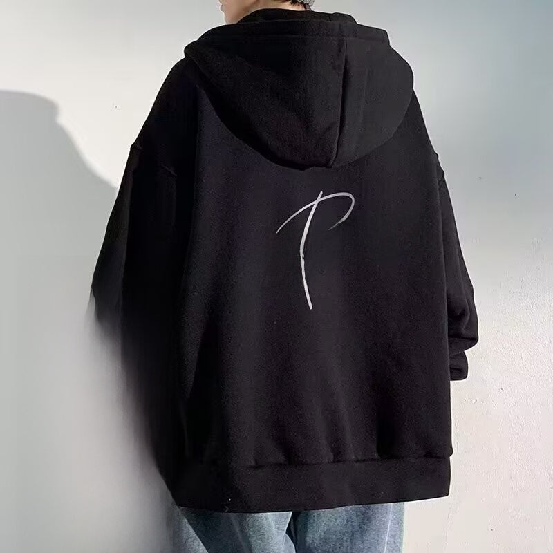 Hooded sweatshirt cardigan