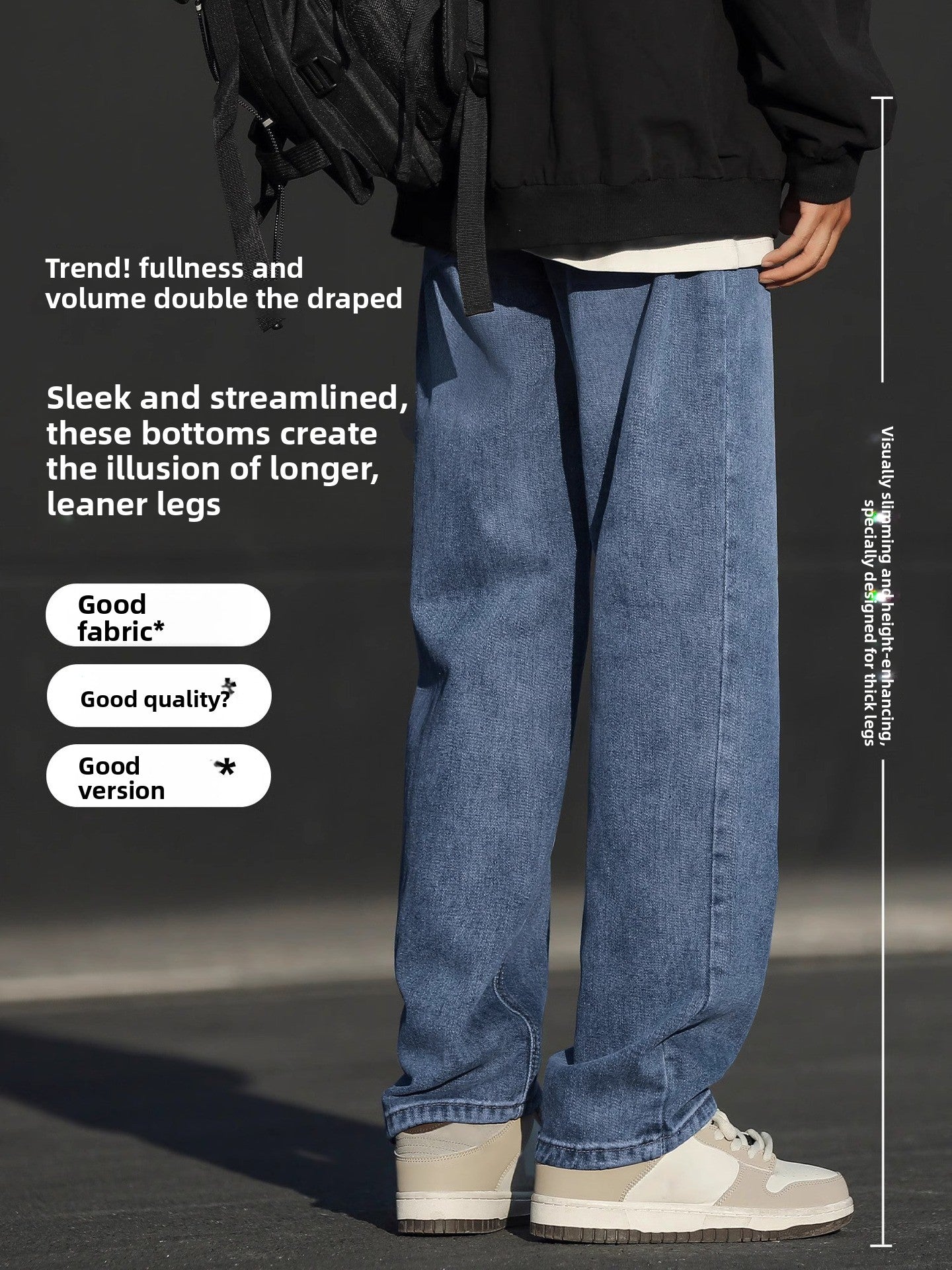 NASA Design Loose Straight Leg Jeans for Men