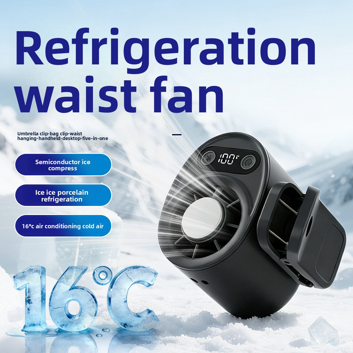 Portable USB Rechargeable Neck Hanging Fan