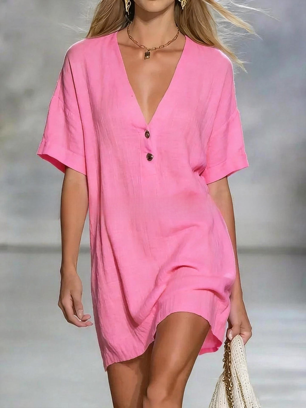 V-Neck Loose Summer Dress