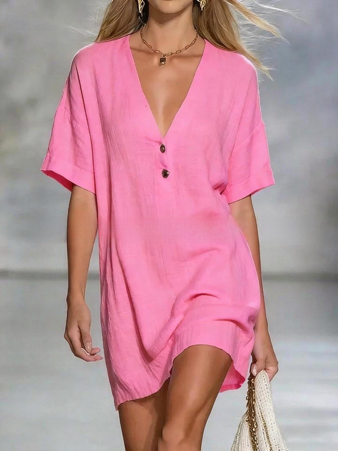 V-Neck Loose Summer Dress