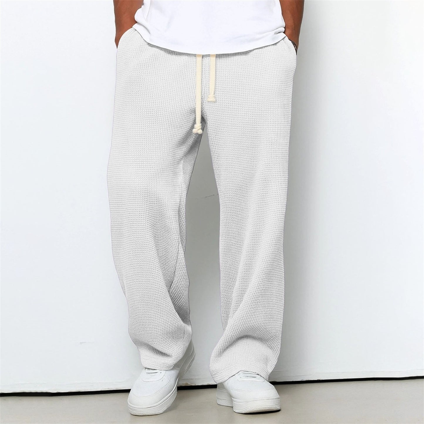 Mens Waffle Texture Casual Sport Pants