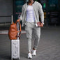 Casual Jacket Suit with Stand Collar