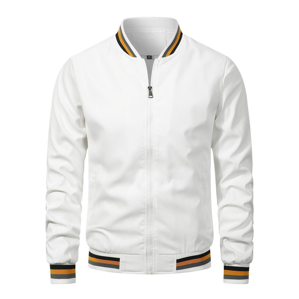 Mens Casual Stand Collar Zipper Jacket