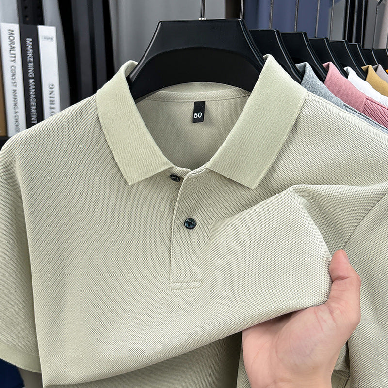 Mens Cotton Polo Shirt Short Sleeve Casual Top