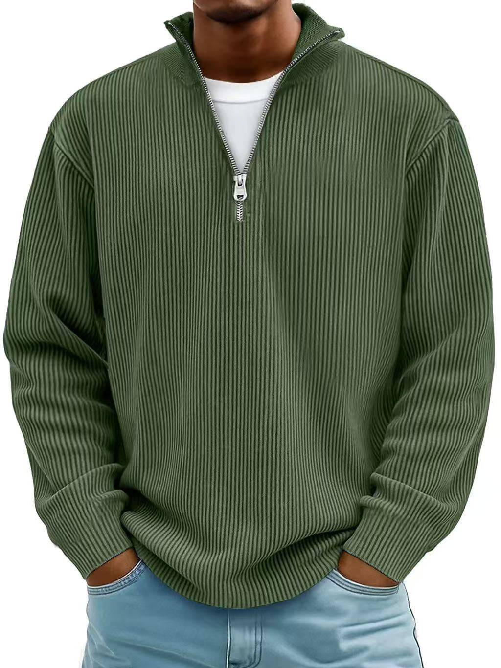 Men's Casual Long-Sleeve Polo Shirt/Sweatshirt