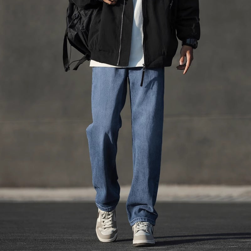 NASA Design Loose Straight Leg Jeans for Men