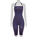 Halter Neck Slim Fit Three-Quarter Jumpsuit