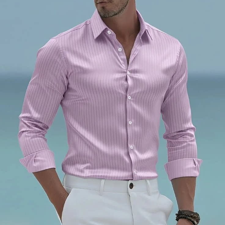Mens Long Sleeve Striped Shirt