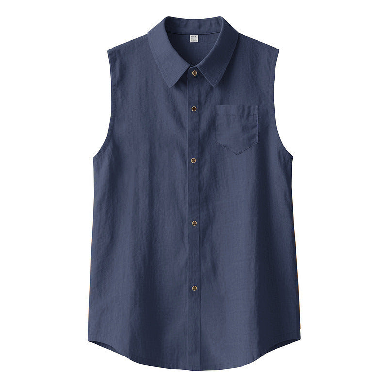 Men's Sleeveless Linen Shirt Vest