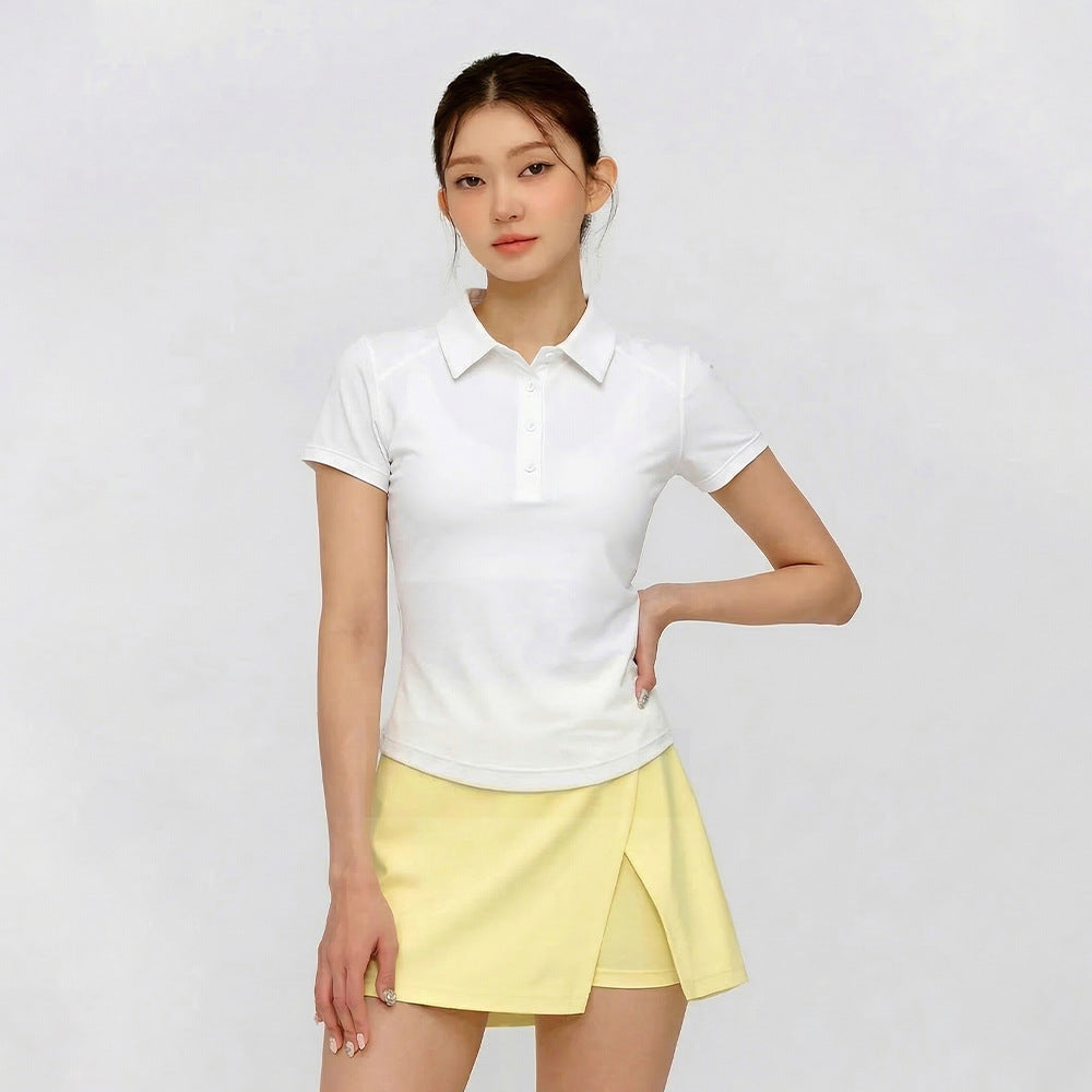 Womens Sports Polo Shirt Stretch Fabric Cooling Athletic Top