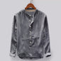 Mens Long Sleeve Stand Collar Shirt