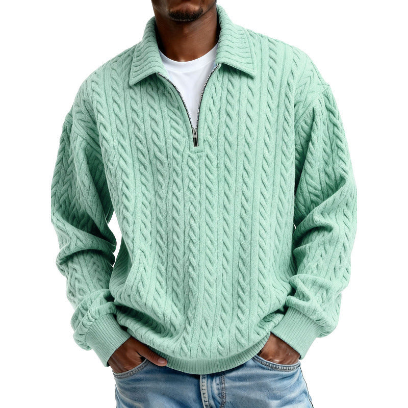 Mens Half Zip Sweatshirt with 3D Digital Print