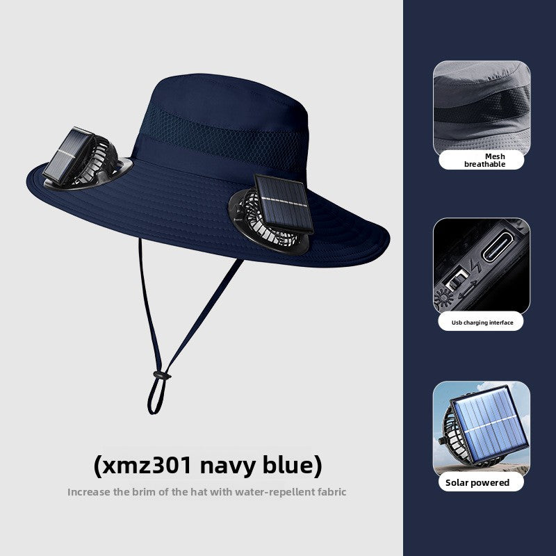 Solar Powered Cooling Hat with Dual Fans