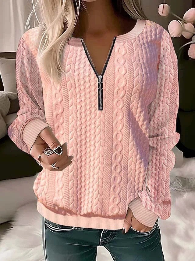 Womens Zipper Front Sweatshirt