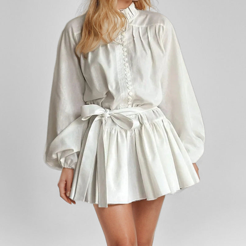 Strap pleated dress